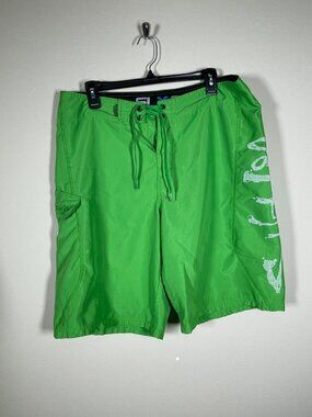 Salt Life Men's SLX-QD Green Board Shorts 34 Logo Beach Resort!
